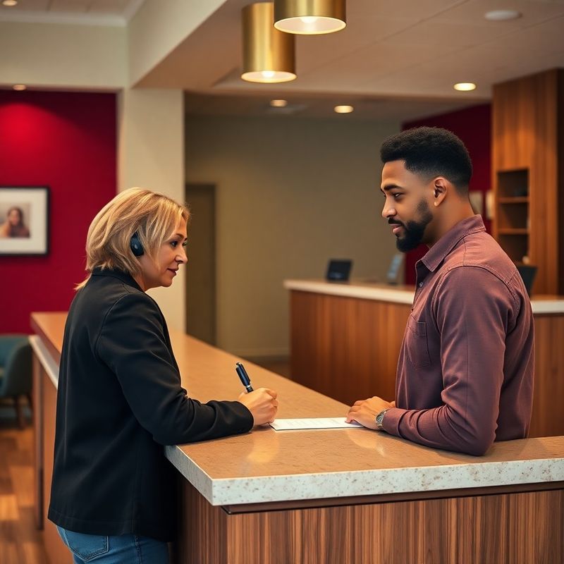 A new member signing up at the warm front desk at Group of Charleston